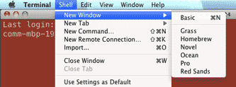 color-shell menu in Terminal on OS-X