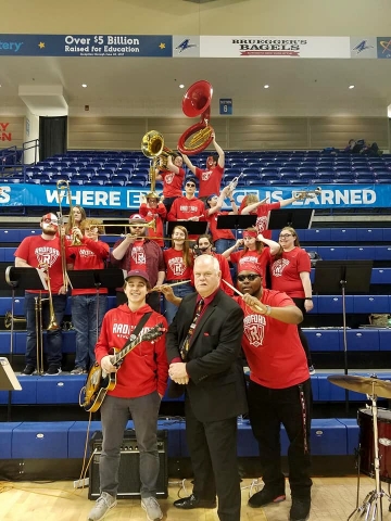 Dr. Dayl Burnett stresses that the pep band should have fun