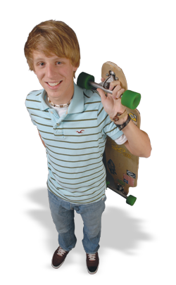 Brandon Newmyer with skateboard