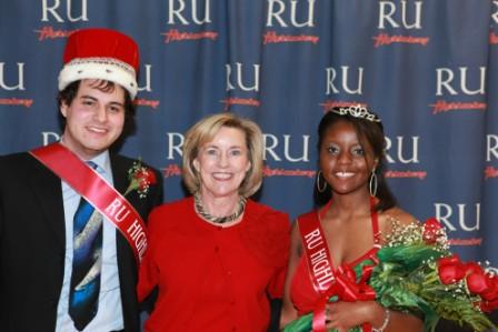 Highlander king and queen with President Kyle