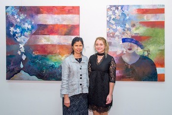 Professor Halide Salam with Tonya Gardner, BFA Studio Art