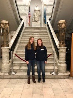 Abby Jones, left, and Rachel Short, right, in Philadelphia for the National Collegiate Emergency Medical Services Foundation 2018 conference.