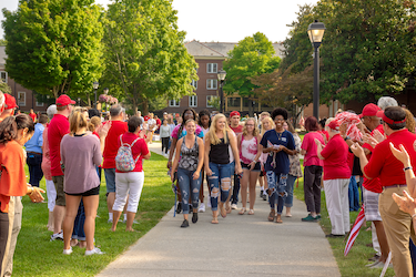 New Highlanders make their way to the New Student Convocation on Aug. 26.