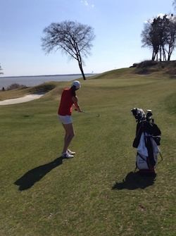 Condon participating in the practice round at Kingsmill in Williamsburg 
