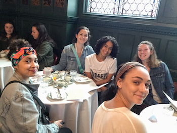 Students at the Victoria and Albert Museum, at which they had afternoon tea at the London museum.