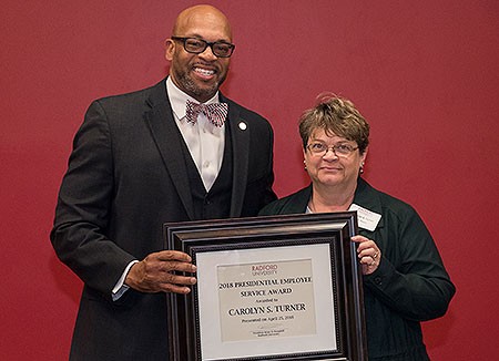 Radford University recognized more than 240 employees and retirees April 25 for their many years of dedication and contributions to the university.