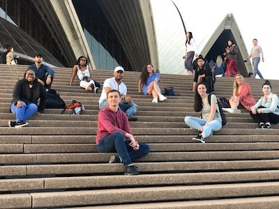 The study abroad group visited the Sydney Opera House