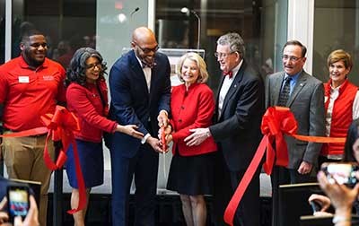 Reed and Curie Hall ribbon cutting