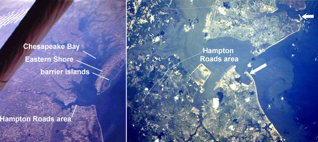 Virginia shoreline from space