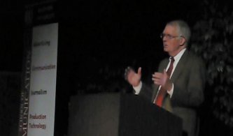 Walter Rugaber speaking at RU Comm Week 2010