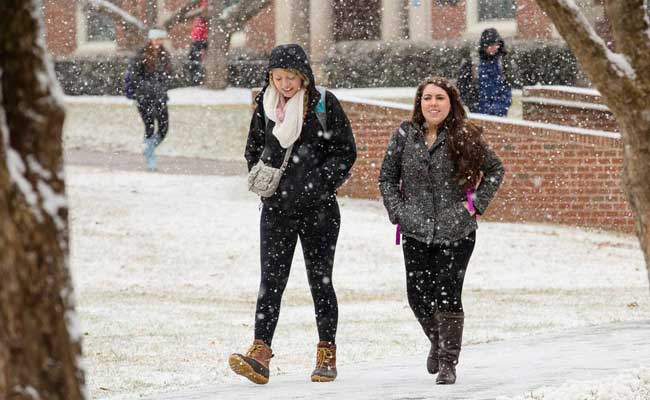 snow fall on the first day of class!