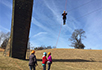 Radford students practicing a ropes course