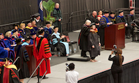 Graduate students celebrated in hooding ceremony