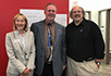 CHBS Dean Katherine Hawkins, Provost and Vice President for Academic Affairs Graham Glynn, and Professor of English David Beach