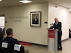 Local businessman and longtime Radford University supporter George Harvey Sr. speaks at the unveiling of the Harvey Knowledge Center in McConnell Library.