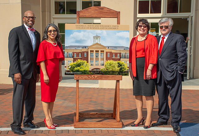 President Brian O. Hemphill, First Lady Marisela Rosas Hemphill, Sandra C. Davis and William C. Davis.