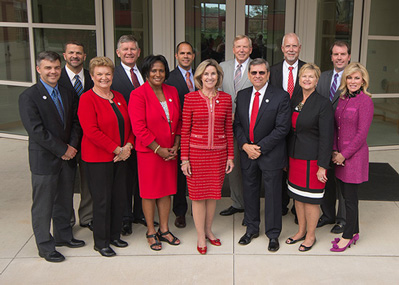 President Kyle with members of the RU Board of Visitors
