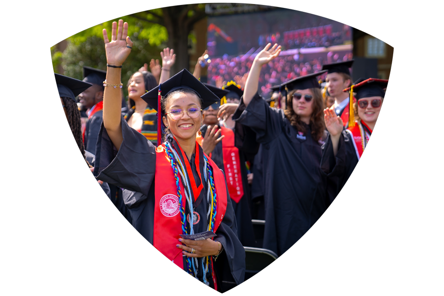 students on commencement day