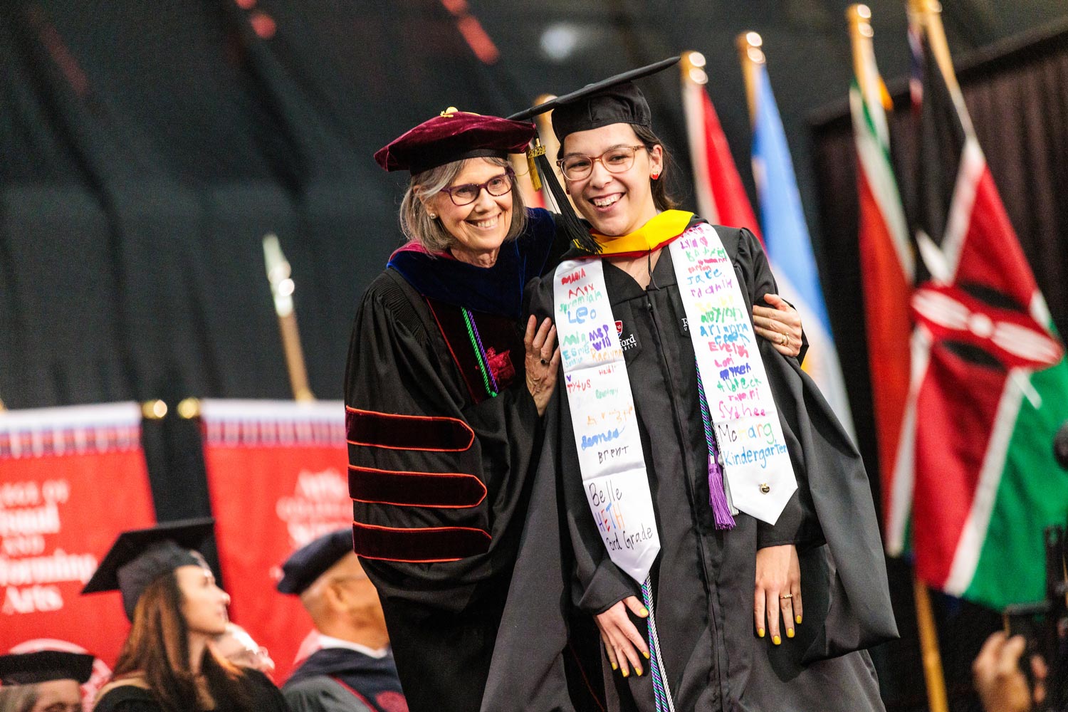 faculty member during hooding ceremony