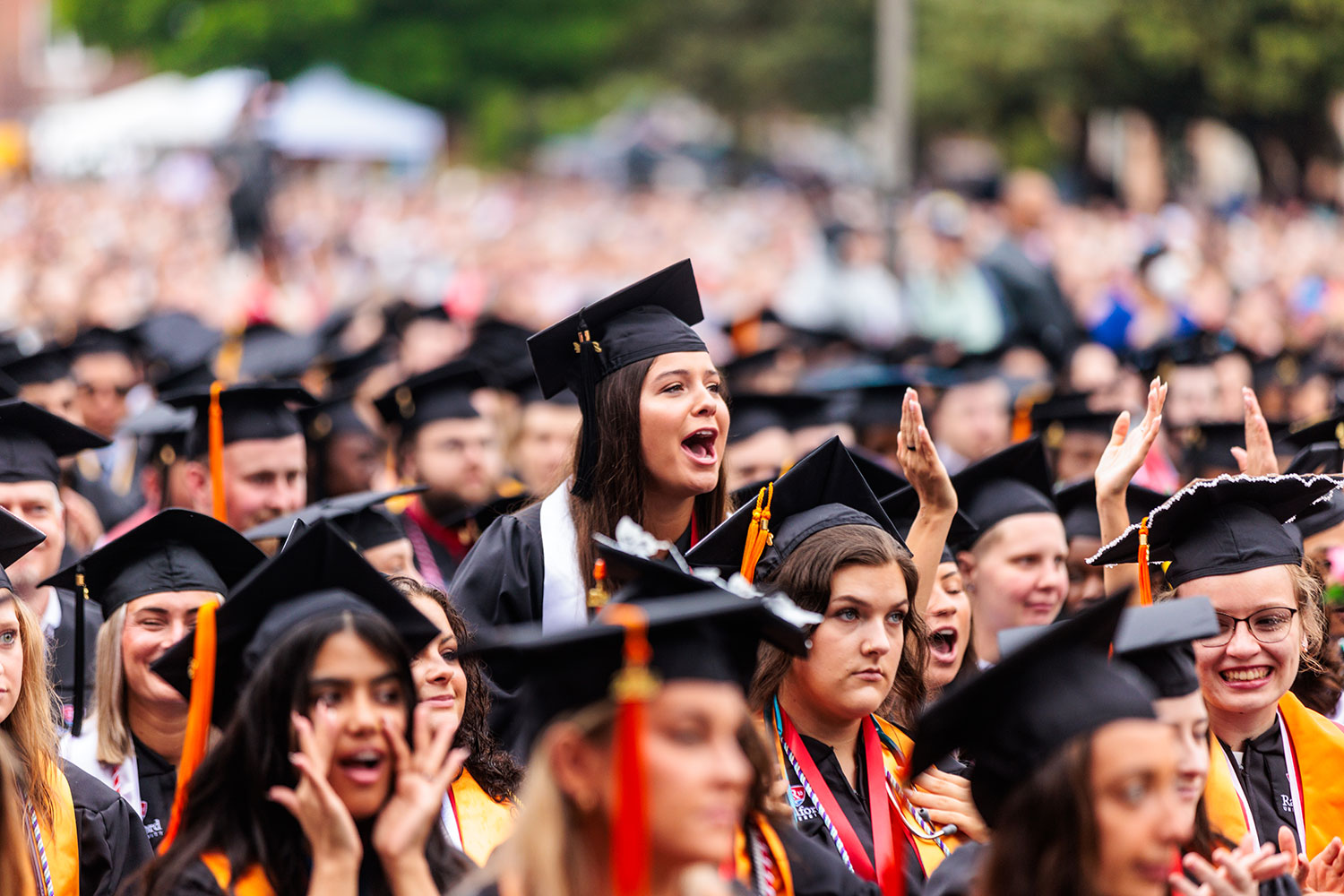 students at commencement