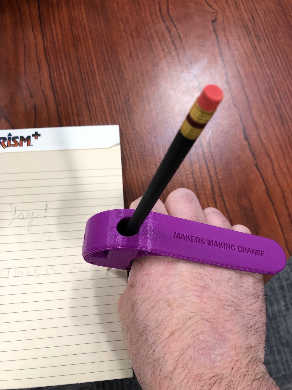 3D-printed assistive writing tool for individuals without fingers
