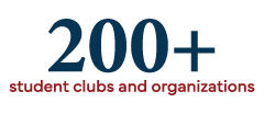 200+ student clubs and organizations