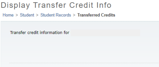 transfer credit eval