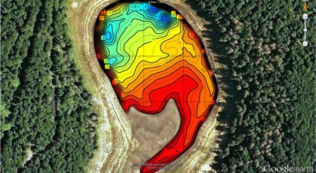 Bathymetric map from SONAR survey conducted on Aug. 17, 2011.