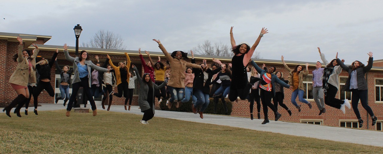 students-jumping
