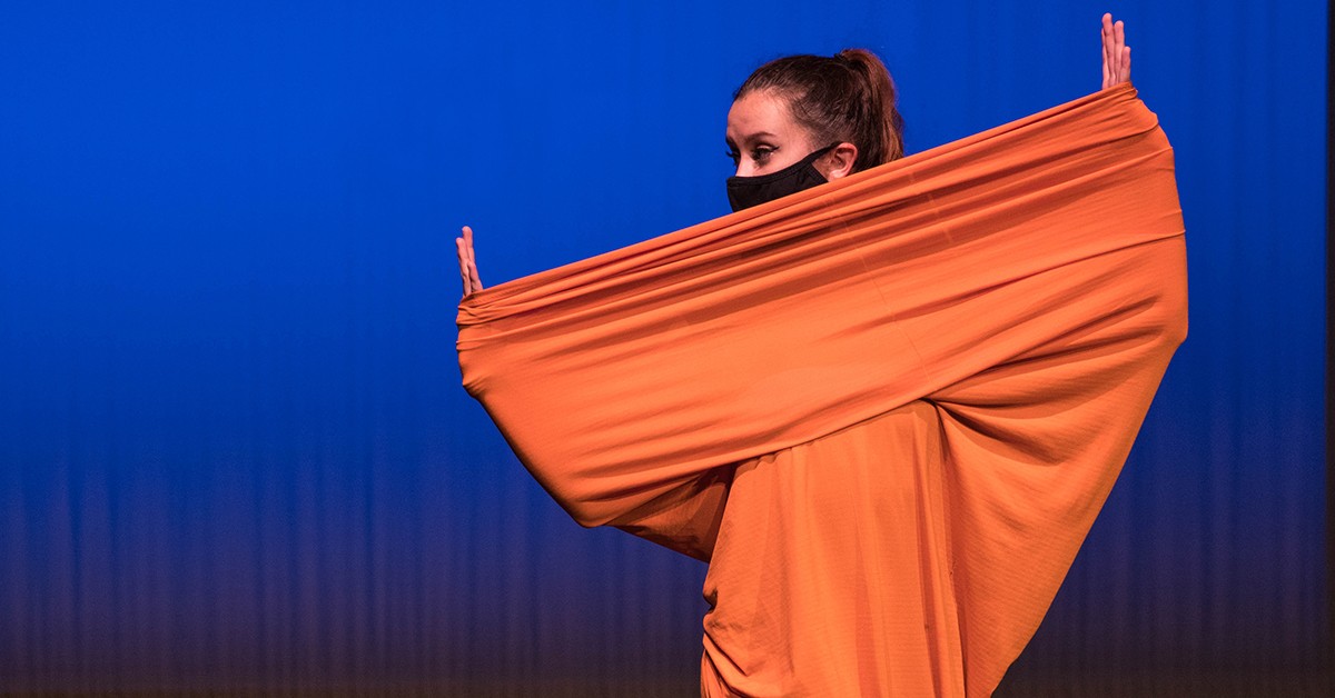 A student dancer performs "Biophilia." Photo by Deborah McLaughlin.