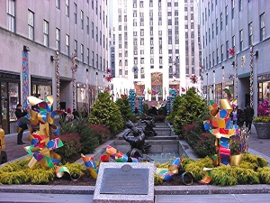 Dorothy Gillespie's installation at the Rockefeller Center in New York City