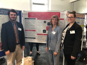 Students Bryan Dowd and Lauren Milburn present with Dr. Jennifer McDonel at RiSE Conference in the United Kingdom
