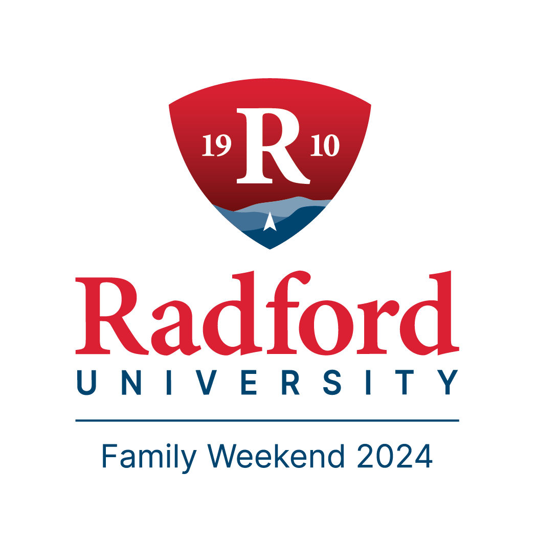 Black shirt with white Family Weekend logo