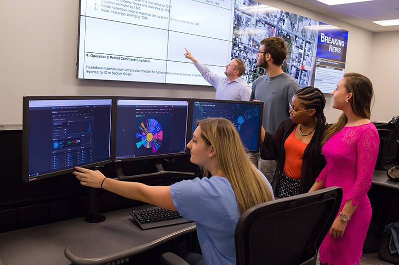 Strategic Communication graduate students learn with state-of-the-art technology in brand new facilities