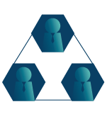 Collaboration triangle icon