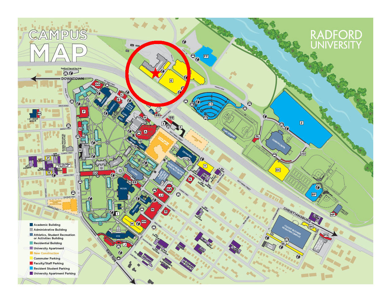 Our Location on Campus Map 2022