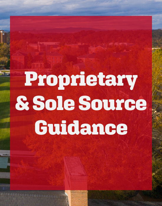 Proprietary and Sole Source Guidance