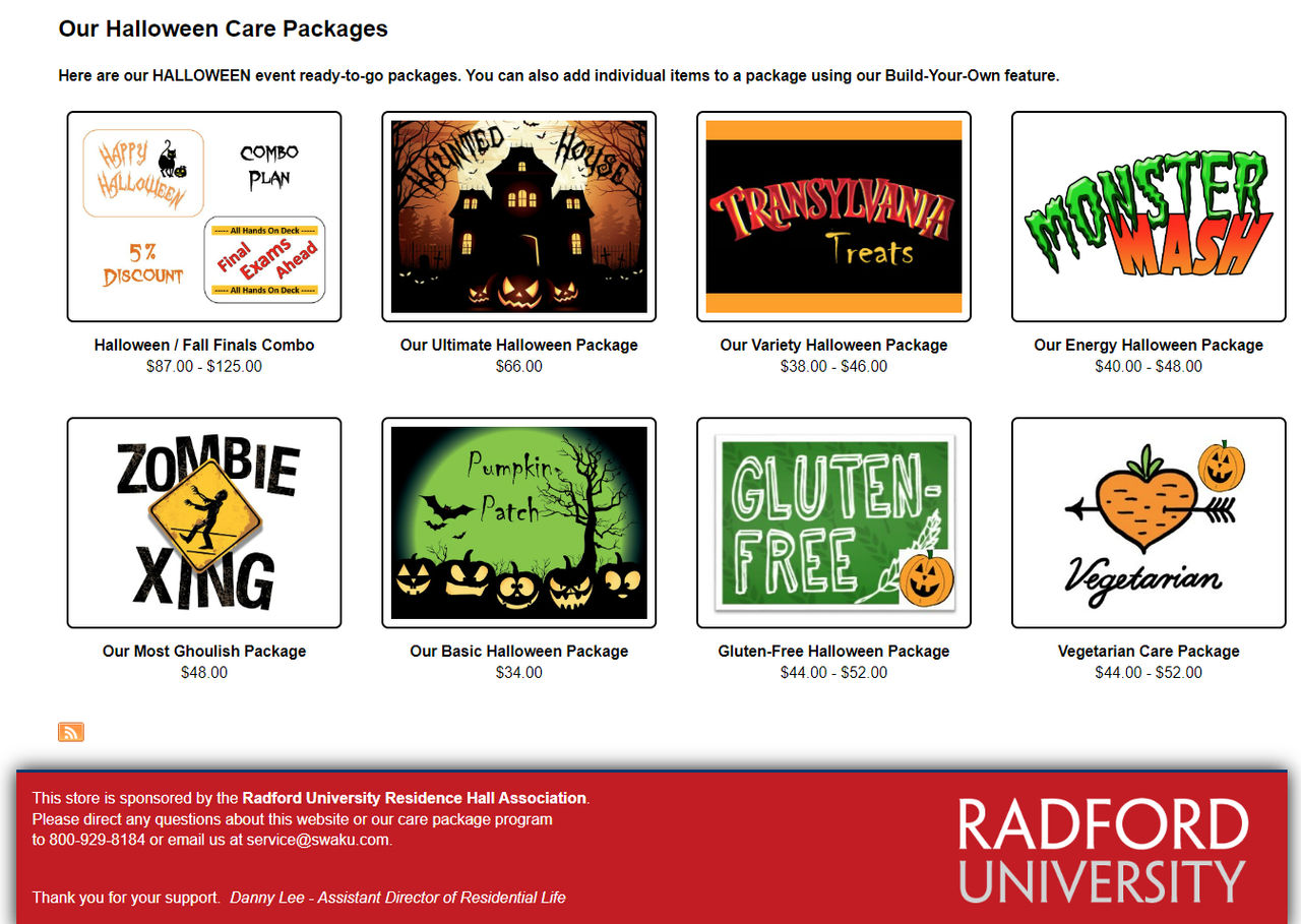 Halloween Care Packages available