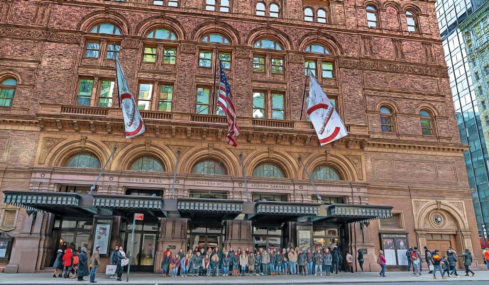 The Radford Singers outside Carnegie Hall in New York City