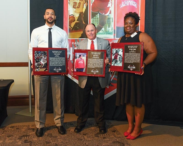 Radford University Athletics celebrates its Class of 2017 Hall of Fame inductees Chris Oliver '07, Don Stanley and Tiffany Evans '07