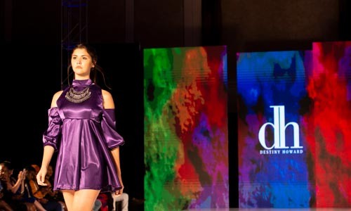 Model displaying Destiny Howard's '16 collection on the runway