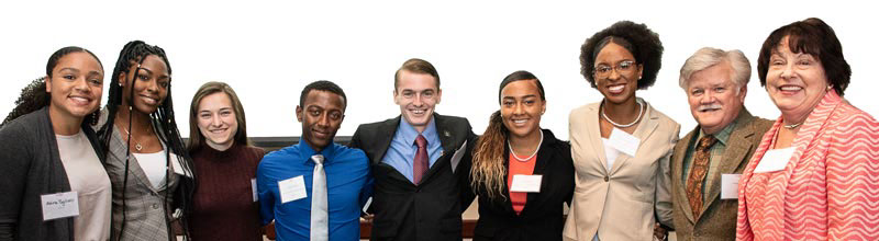 William C. and Sandy C. Davis, right, with some of their scholarship recipients 