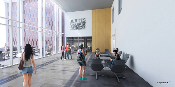 Architect’s rendering of renovated Reed and Curie Halls