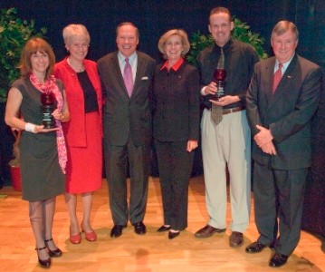 Award recipients with president