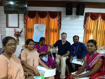 Associate Professor John Jacob, back center, in Chennai.