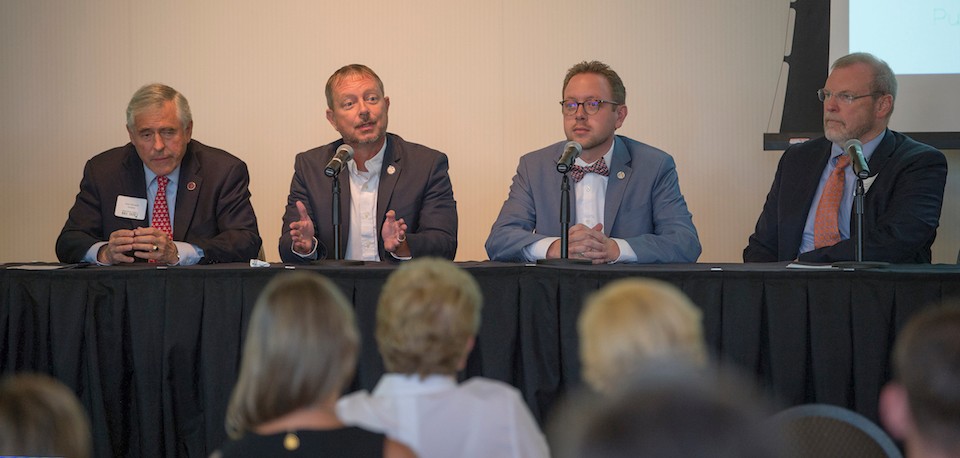 From left to right: Virginia State Sen. John Edwards, Dels. Nick Rush and Joseph Yost. and U.S. Rep. Morgan Griffith speak during the panel discussion.