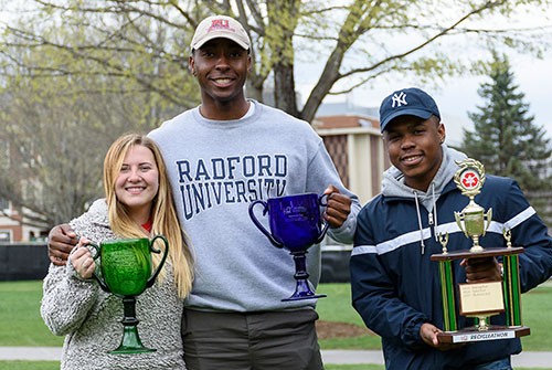 Radford University honored three individuals April 19 for their commitment to campus sustainability with the 2017-18 Staff Senate Keep’n It Green awards.