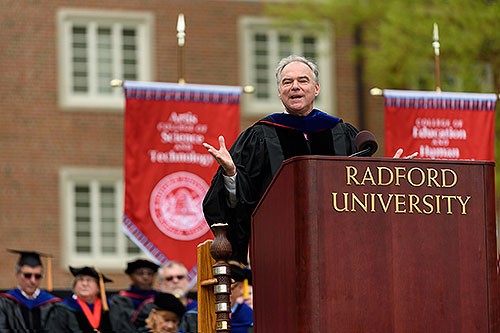 Radford University conferred degrees on nearly 1,900 undergraduate and graduate students at its 2018 spring commencement ceremonies May 4-5, culminating with the undergraduate ceremony on Moffett Lawn.