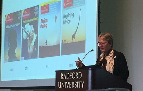 Cheryl L. Anderson of the United States Agency for International Development (USAID) delivered the keynote address Nov. 5 at the Radford University Davis College of Business and Economics Global Capitalism Lecture Series sponsored by BB&T.