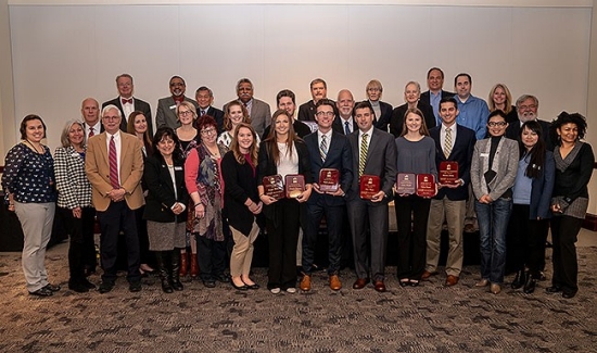 Radford University’s Davis College of Business and Economics presented student awards and inducted 21 student members into its Beta Gamma Sigma honor society chapter in ceremonies on Nov. 27 at Kyle Hall. 